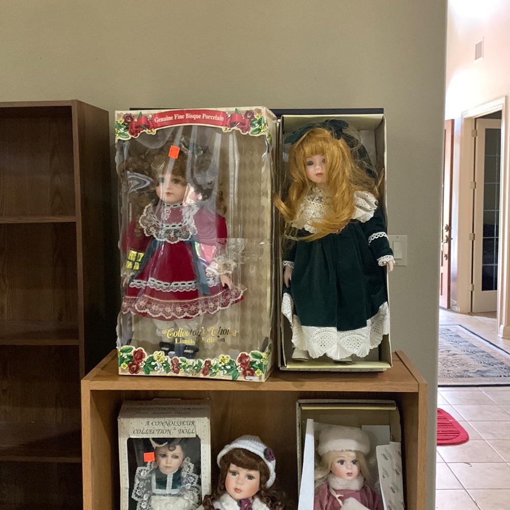 Collectible dolls sold as a lot. Asking Dutch auction opening bid $75